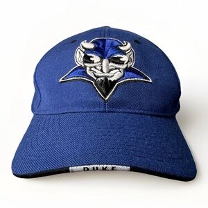 Vtg Y2K Duke Blue Devils Wool Blend Blue Mascot Zephyr Adjustable Unisex Hat Cap